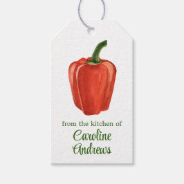 Étiquettes-cadeau Poivron de cloche biologique aquarelle
