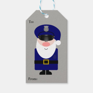 Étiquettes-cadeau Policier Père Noël