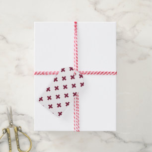 Étiquettes-cadeau Polka de mûre croise sur blanc
