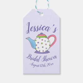 Étiquettes-cadeau Polka Dot Teapot Après-Midi Tea Baby shower