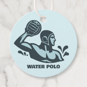 Étiquettes Cadeau Polo d'eau de texte personnalisé