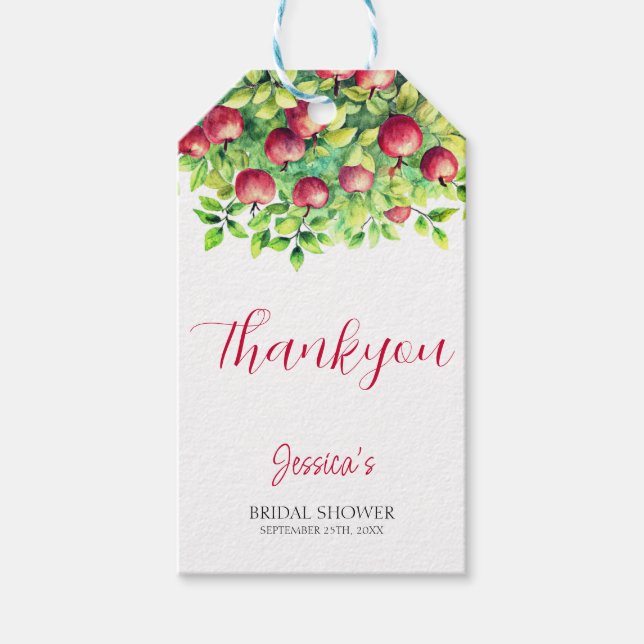 Étiquettes-cadeau Pomme à jamais après Mariage pommier Shower  (Devant)