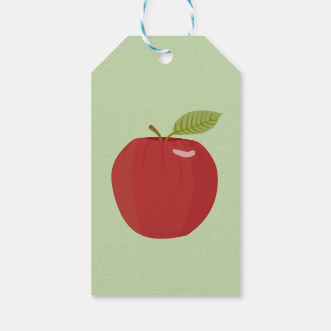 Étiquettes-cadeau pomme rouge (Dos)