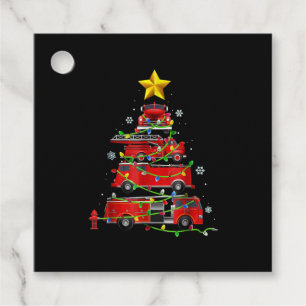 Étiquettes Cadeau Pompier Camion Arbre de Noël Hommes Femmes