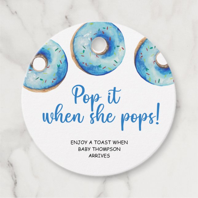 Étiquettes Cadeau Pop de Donut quand elle pop (Devant)