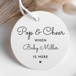 Étiquettes Cadeau Pop Et Cheer Quand Le Bébé Est Ici Baby shower Fav