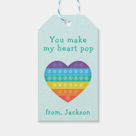 Étiquettes-cadeau Pop fidgroom classe valentine arc-en-ciel