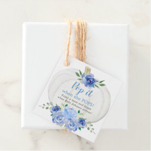 Étiquettes Cadeau Pop it quand elle pop citrouille bleu douche chute