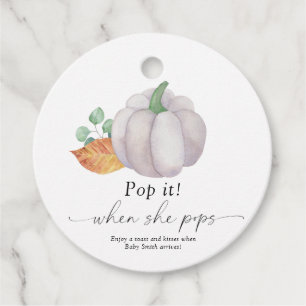 Étiquettes Cadeau Pop it when it pops - citrouille blanc -