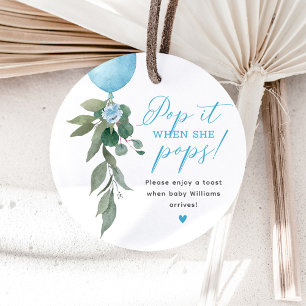 Étiquettes Cadeau Pop It When She Pop Balloon Baby shower