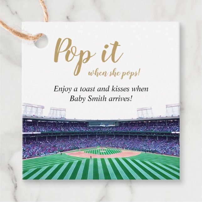 Étiquettes Cadeau Pop it When She Pops ! Balises Favoriser Le Thème  (Devant)