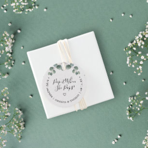 Étiquettes Cadeau Pop it When She Pops Elegant Eucalyptus Baby Showe