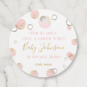 Étiquettes Cadeau Pop it When She Pops Favoriser Tag, Champagne Tag