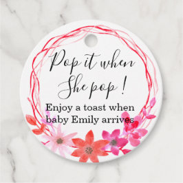 Étiquettes Cadeau Pop it When She pops rose floral