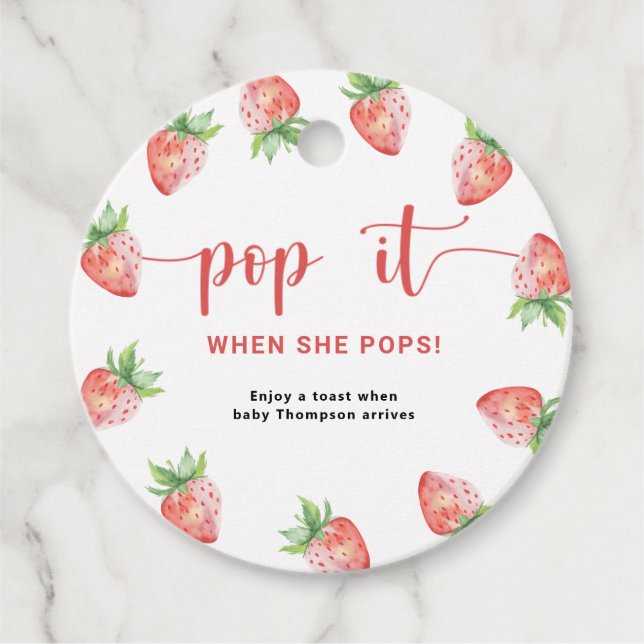 Étiquettes Cadeau Pop la fraise quand elle pique (Devant)