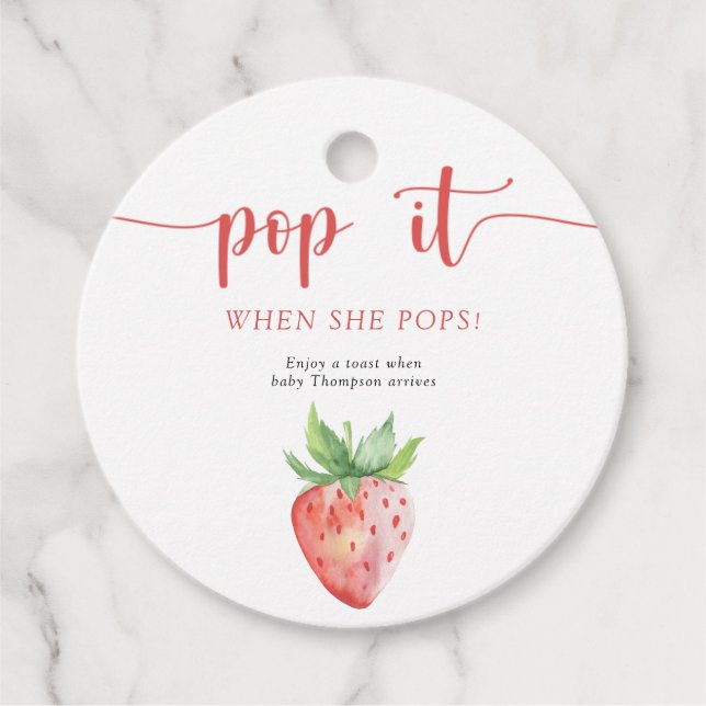 Étiquettes Cadeau Pop la fraise quand elle pique (Devant)