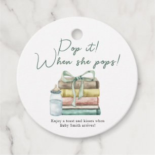Étiquettes Cadeau Pop-le quand elle sonne ! Nouveau Baby shower de c