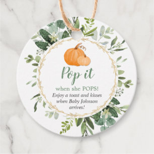 Étiquettes Cadeau Pop quand elle fait pousser du champagne citrouill