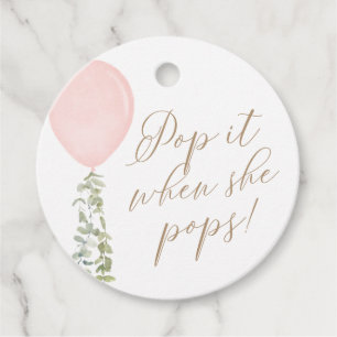 Étiquettes Cadeau Pop'it When She Pop Pink Ballot Baby shower