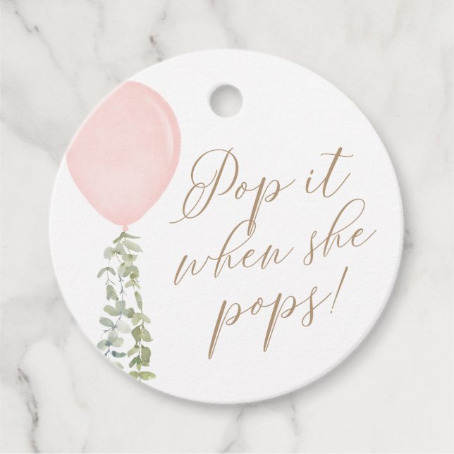 Étiquettes Cadeau Pop'it When She Pop Pink Ballot Baby shower (Devant)