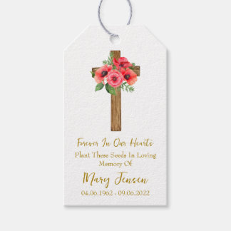 Étiquettes-cadeau Poppy Cross Memorial Funeral Seed Packet
