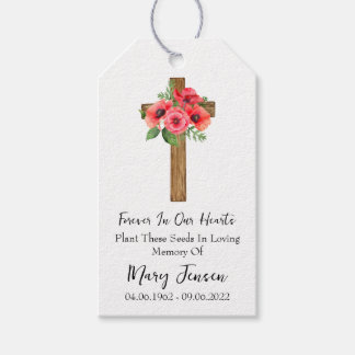 Étiquettes-cadeau Poppy Cross Memorial Funeral Seed Packet