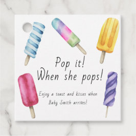Étiquettes Cadeau Popsicle Baby shower Pop it When she pops