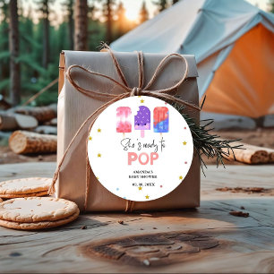 Étiquettes Cadeau Popsicle Elle est prête à pop Baby shower