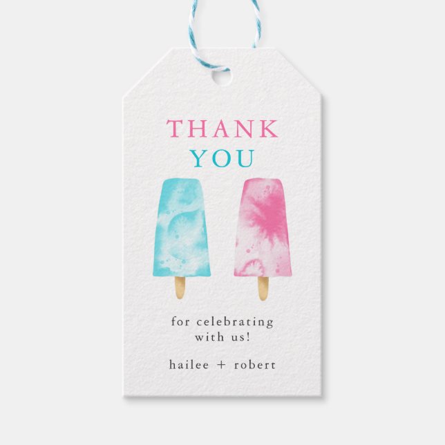 Étiquettes-cadeau Popsicle Gender Reveal Party Favoriser (Devant)