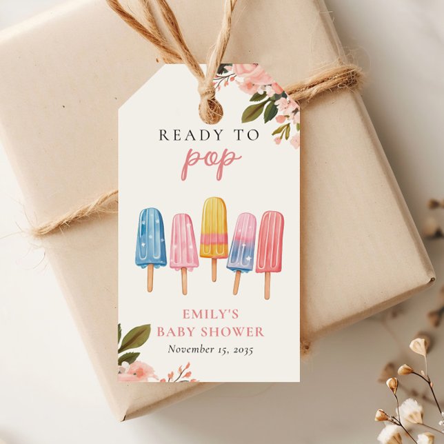 Étiquettes-cadeau Popsicle Prêt à Pop Baby shower (Créateur téléchargé)