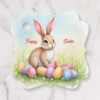 Étiquettes Cadeau Popular Cute Easter Bunny And Eggs Collection