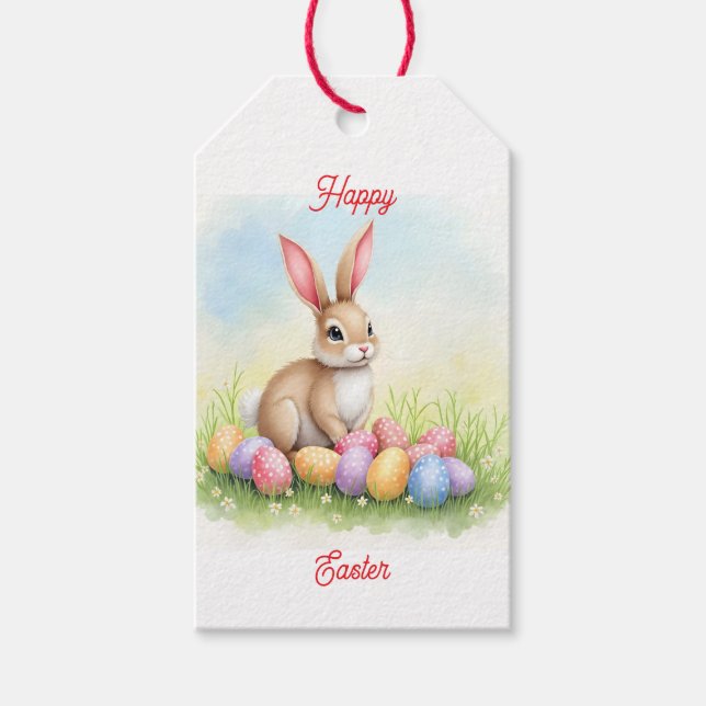 Étiquettes-cadeau Popular Cute Easter Bunny And Eggs Collection (Devant)