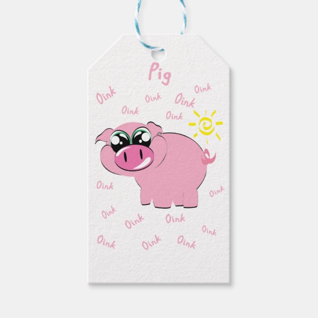 Étiquettes-cadeau porc (Devant)
