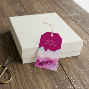 Étiquettes-cadeau Porte rose joli collier carte d'affichage