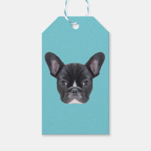 Étiquettes-cadeau Portrait d'art de Bulldog en France