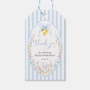 Étiquettes-cadeau Posey Wildflower Blue Bow Mariage Fête Prénuptiale