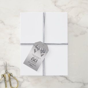 Étiquettes-cadeau Posh Gem Bow & Ribbon 60e anniversaire de Mariage
