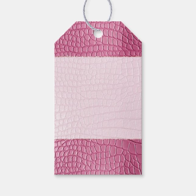 Étiquettes-cadeau Poster de animal Alligator rose (Devant)
