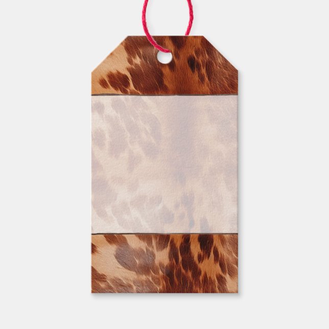 Étiquettes-cadeau Poster de animal Brown de vache (Devant)