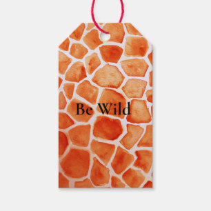 Étiquettes-cadeau Poster de animal de la Giraffe orange