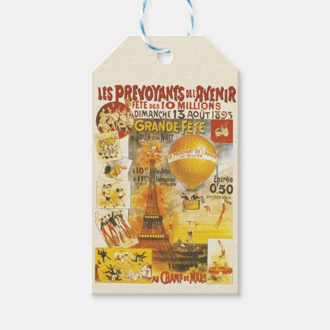 Étiquettes-cadeau Poster de la foire Antique Grand Fete (Devant)