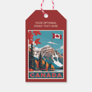 Étiquettes-cadeau Poster de voyage du Canada texte personnalisé