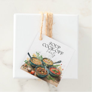 Étiquettes Cadeau Pot de départ de la soupe rustique Fête de potluck