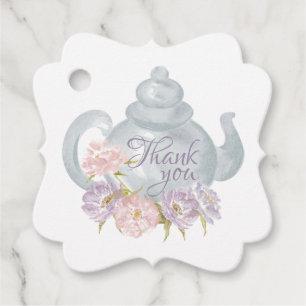 Étiquettes Cadeau Pot de thé floral Remerciement de mariage