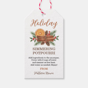 Étiquettes-cadeau Pot-pourri de Noël personnalisé à faire mijoter