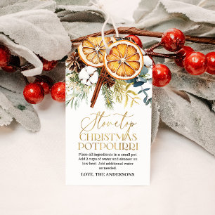 Étiquettes-cadeau Pot-pourri de Noël pour la cuisinière