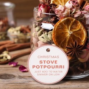 Étiquettes Cadeau Pot-pourri rustique de Noël pour poêle