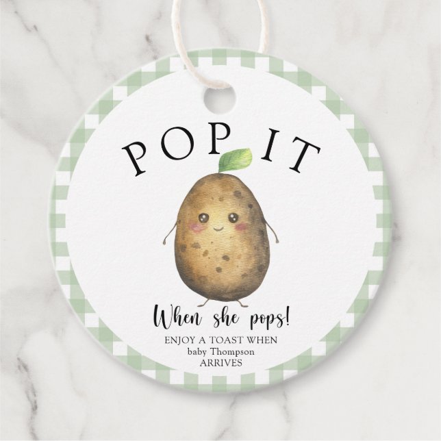 Étiquettes Cadeau Potato mignonne - Pop it! Quand elle éclaire ! (Devant)