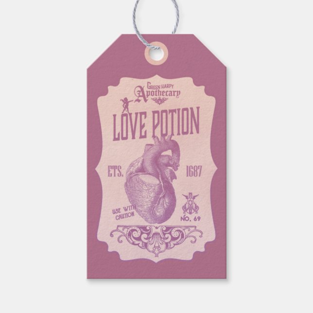 Étiquettes-cadeau Potion d'amour (Devant)