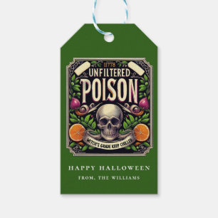 Étiquettes-cadeau Potion Halloween Squelette Poison Apothicaire Goth